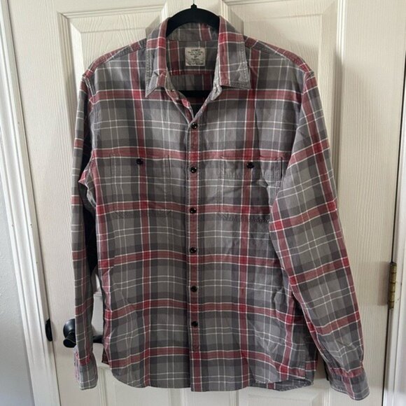 J Crew 100% Cotton Flannel Plaid Button Down Shirt Sz Medium Fall Winter Preppy - Picture 12 of 15